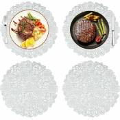 Ahlsen - Sous Assiette de Table, Dessous Assiette, 4 pièces Napperons, Matériau pvc, antidérapant, Isolation Thermique, antisalissure, Facile à