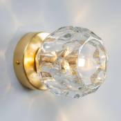 Applique ou petit plafonnier métal doré et verre transparent - Vilamo - Doré / Laiton