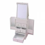 Boîte de rangement cosmétique, boîte de rangement multifonctions maison avec boîte de maquillage miroir étanche à la poussière boîte de rangement de t