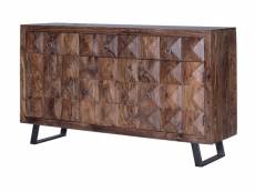 Buffet 3 portes et 4 tiroirs en bois de palissandre 90x153x40 cm