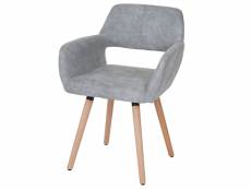 Chaise de salle à manger hwc-a50 ii, fauteuil, design rétro des années 50 ~ tissu, gris béton