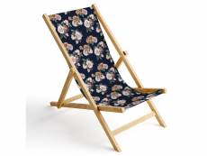 Chaise longue pliable en bois fauteuil de plage pliant