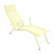Chaise longue pliable inclinable Bistro métal jaune / Accoudoirs - Fermob jaune en métal