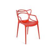 Chaise moderne avec accoudoirs polypropylène rouge