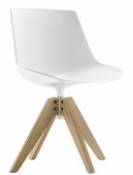 Chaise pivotante Flow / 4 pieds VN chêne - MDF Italia blanc en plastique