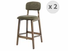 Cliff - chaise de bar vintage army et bois teinté