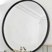 Decoclico Factory - Miroir rond en métal noir 80 cm - Soho - Noir