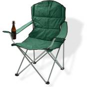 Dema - Chaise pliante avec porte-boissons - couleur verte