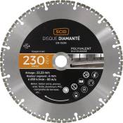 Disque diamant à tronçonner usage intensif - Ø 230 mm - Tous matériaux - SCID