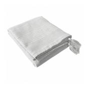Enjoy Home - nappe en coton recycle motifs cotele blanc - 140x240cm - Blanc