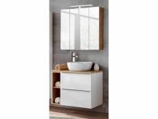 Ensemble meuble vasque + armoire miroir - 80 cm - elise