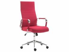 Fauteuil de bureau en tissu rouge avec assise rembourrée