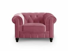 Fauteuil velours rose chesterfield A605-ROSE-VEL-1