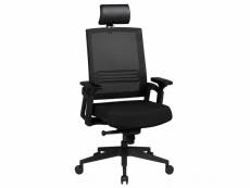 Finebuy design chaise bureau tissu chaise exécutif rembourré chaise tournante | chaise de pivotant avec accoudoirs - 120 kg capacité de charge - noir