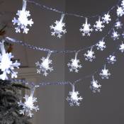 Guirlande lumineuse solaire d'extérieur, 30 led, 6.5m, décoration lumineuse étanche, flocon de neige, décoration de Noël pour chambre à coucher,