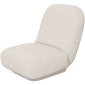Homcom - Fauteuil paresseux grand confort épaisse assise 25 cm doux revêtement tissu toucher laine d'agneau blanc cassé - Blanc