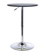 HOMCOM Table de Bar Table Bistro Mange-debout Chic Style Contemporain Hauteur réglable 67-93 cm Ø 63 cm Plateau pivotant 360° métal chromé PVC Noir
