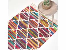 Homescapes tapis kilim en coton chindi à motif géométrique