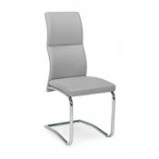 Iperbriko - Chaise éco-cuir gris clair thelma 44x58x