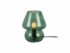 Lampe à poser vintage en verre - hauteur 18 cm - vert jungle