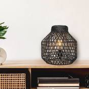 Lampe de table déco en bambou gris E27 lampe à poser