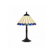 Lampe de table style classique Tiffany Calais 1 Ampoule Bleu