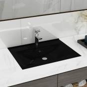 Lavabo avec trou de robinet Noir mat 60x46 cm Céramique