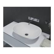 Lavabo / vasque en fonte minérale, ovale à poser PB2202 - 55 x 40 x 15cm - Bernstein