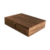 Linghhang - Boîte en bois avec couvercle boîte de rangement en bois plat Vintage décoratif boîte en bois boîte artisanale bijoux organisateur