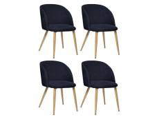 Lot de 4 chaises design "celeste" 81cm bleu encre