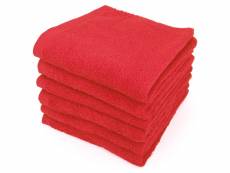 Lot de 6 serviettes de toilette 50x90 cm alpha rouge