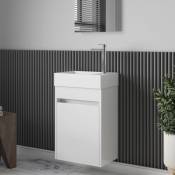 Meuble lave-main salle de bain design messina largeur 45 cm blanc laqué - Blanc