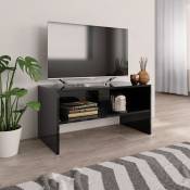 Meuble TV Noir brillant 80 x 40 x 40 cm Agglomere