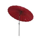 MH - Parasol rond china rouge avec manivelle