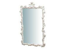 Miroir, long miroir mural rectangulaire, à accrocher au mur, horizontal et vertical, shabby chic, salle de bain, chambre à coucher, cadre finition bla