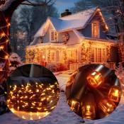 Monzana Guirlande lumineuse led au choix illumination de Noël décoration extérieur intérieur éclairage de Fêtes 100 LEDs blanc chaud