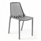 Oviala - Chaise de jardin ajourée en plastique gris