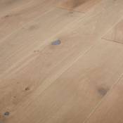 Parquet contrecollé clipsable en chêne GoodHome Mawson finition huilée coloris gris l.18 x ép.1 4 cm