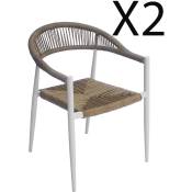 Pegane - Lot de 2 fauteuils de jardin en aluminium