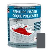 Peinture piscine coque polyester, béton, peinture piscine polyuréthane étanche et souple, haut de gamme Procom Gris foncé (ral 7012) 3 Kg - Gris