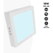Plafonnier LED carré 18W - Blanc Chaud - Blanc Froid