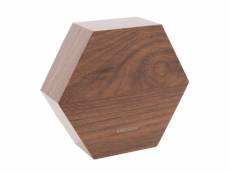 Réveil hexagon en bois marron - karlsson