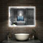 Simple Bluetooth tactile 3 couleurs led miroir de salle de bain - Aica Sanitaire