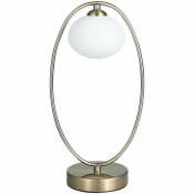 Spring Lighting Lampe de table globe contemporaine laiton antique, verre