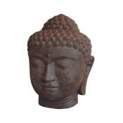 Statue jardin bouddha tête 50 cm - Gris anthracite