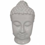Statuette tête de Bouddha REMY coloris blanc