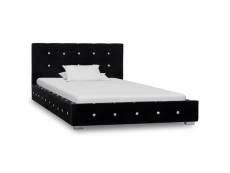 Superbe lits et accessoires categorie brasilia cadre de lit noir velours 90 x 200 cm