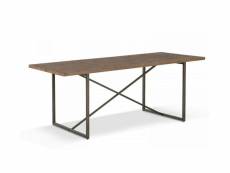 Table à manger bois métal marron 180x90x76cm - bois,