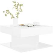 Table basse carrée Blanc brillant 57x57x30 cm Konda