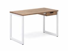 Table bureau icub strong eco 1 tiroir 60x140x75cm blanc effect-vintage - ds meubles ISTM-6014073 1C BL EV